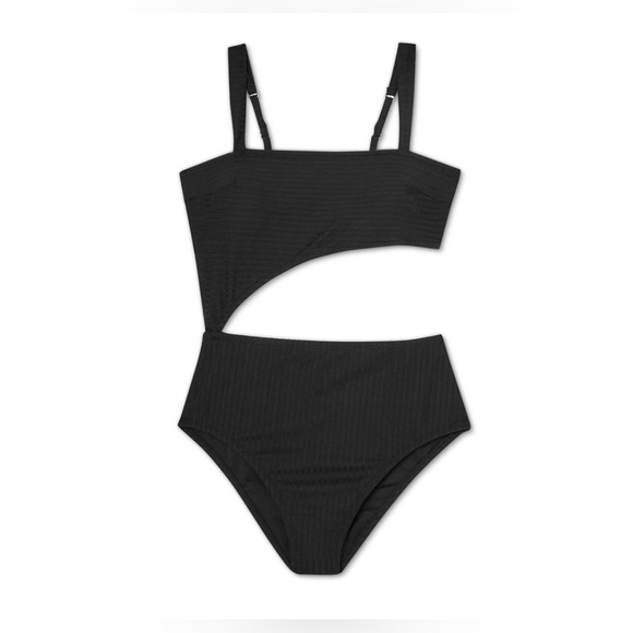 Shade & Shore Women's Ribbed Cut Out One Piece Swimsuit - Size Small - EUC! - Picture 3 of 14